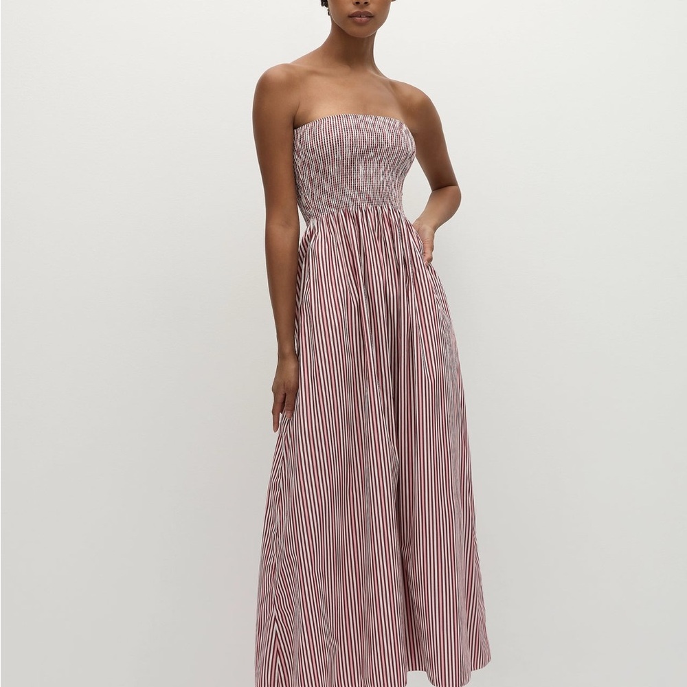 Strapless Red & White Stripe Smocked Maxi Dress - Faithfull the Brand